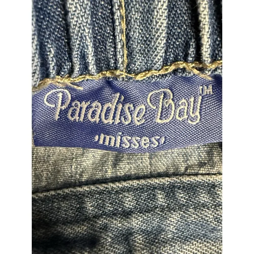 Paradise Bay Denim Capri Pants Women Size 16 Light Wash Pull On Elastic Waist - Picture 6 of 11